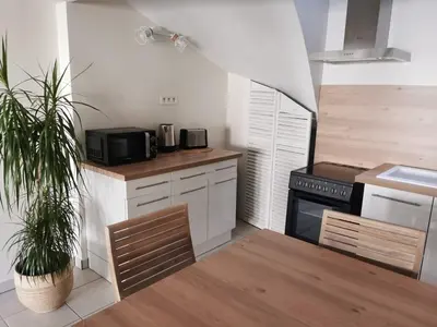 Cuisine ou kitchenette dans l'établissement Les Cotonniers, duplex cosy