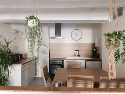 Cuisine ou kitchenette dans l'établissement Les Cotonniers, duplex cosy