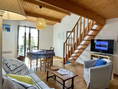 Coin salon dans l'établissement NO000-2CG Mais 2 pièces mezzanine - 4 couchages NOIRMOUTIER EN L'ILE