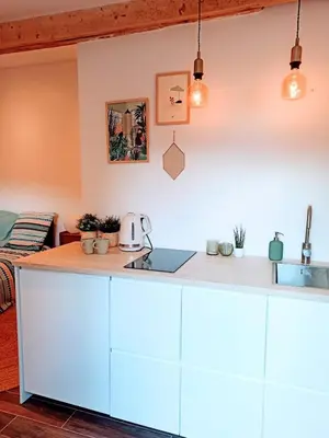 Cuisine ou kitchenette dans l'établissement Bienvenue dans ce charmant studio