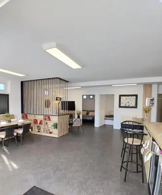 Cuisine ou kitchenette dans l'établissement Appartement Vivre un moment face au château