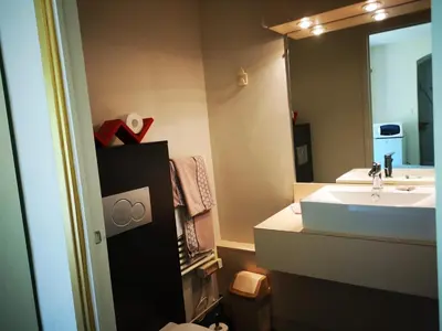 Salle de bains dans l'établissement Guest House La Fauvelaie
