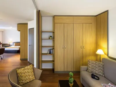 Un ou plusieurs lits dans un hébergement de l'établissement Aparthotel Adagio Nantes Centre
