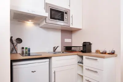 Cuisine ou kitchenette dans l'établissement Au Coeur de Nantes Apartment