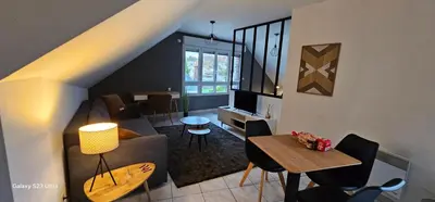 Coin salon dans l'établissement Appart'Hôtel - Chateaubriant