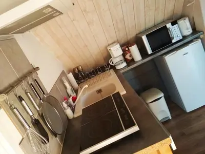 Cuisine ou kitchenette dans l'établissement La Gilleterie