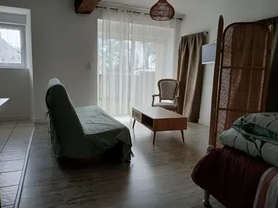 Coin salon dans l'établissement Gîte Blonimael