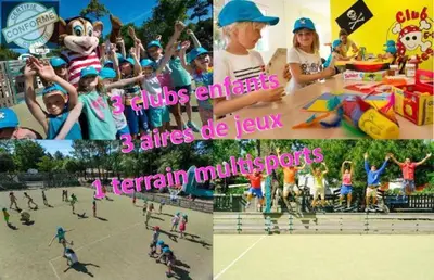 Enfants séjournant dans l'établissement Bungalow convivial à Saint-Jean-de-Monts avec piscine partagée
