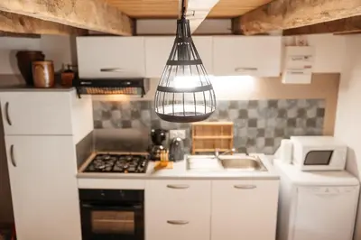 Cuisine ou kitchenette dans l'établissement Le Logis Du Prieure
