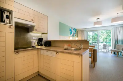 Cuisine ou kitchenette dans l'établissement Résidence Pierre & Vacances Le Domaine du Bois de la Grée
