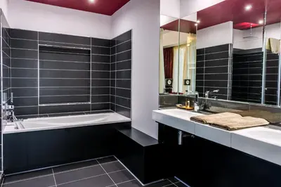 Salle de bains dans l'établissement Domaine de La Ferrière