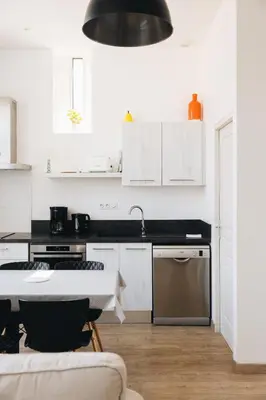 Cuisine ou kitchenette dans l'établissement La Maison D'Olivier