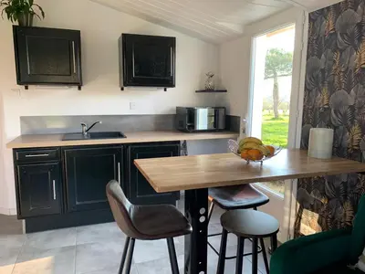 Cuisine ou kitchenette dans l'établissement Chez Dominique et Bruno à 20 mm du PuyduFou