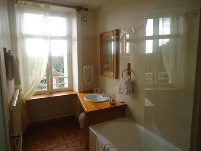 Salle de bains dans l'établissement Hôtel De La Barbacane