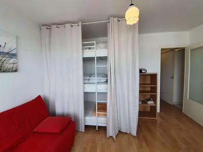 Coin salon dans l'établissement Studio cosy 4 pers. à 50m de la plage - FR-1-224C-418