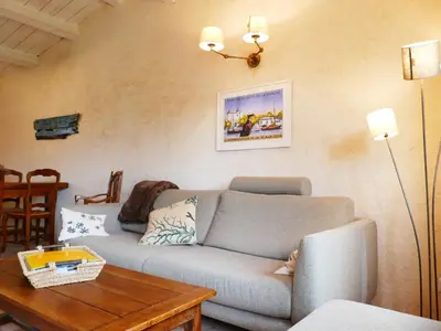 Coin salon dans l'établissement Charmante maison avec Wifi - 2 pers. - FR-1-224B-481