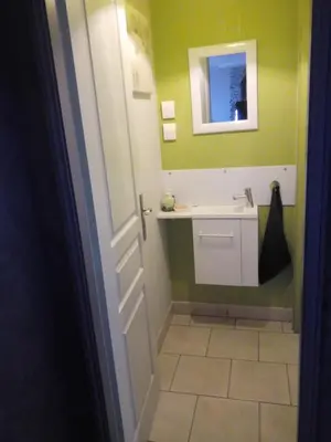 Salle de bains dans l'établissement Chambre d'hôte le Bois Joli