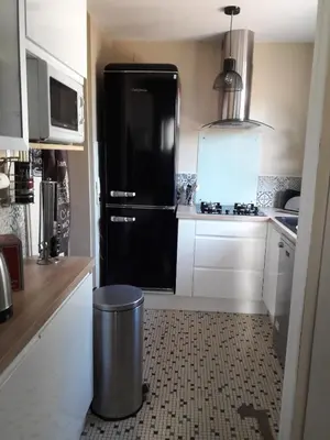 Cuisine ou kitchenette dans l'établissement Maison de vacances St Brévin les pins