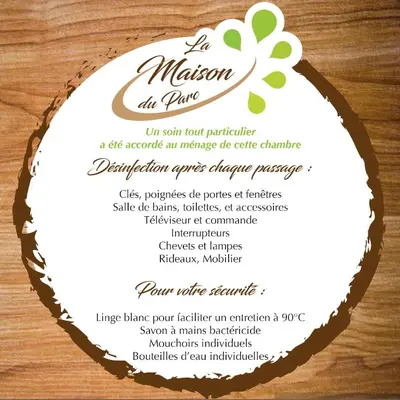 Certificat, récompense, panneau ou autre document affiché dans l'établissement La Maison du Parc