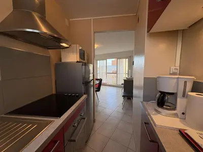Cuisine ou kitchenette dans l'établissement Appart moderne 2 pièces face océan - Saint Jean de Monts - FR-1-224C-68