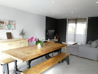 Coin salon dans l'établissement Maison lumineuse