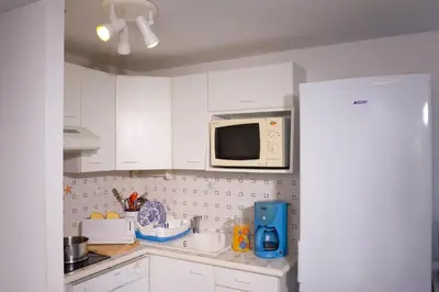 Cuisine ou kitchenette dans l'établissement Madame Vacances Les Maisons du Lac