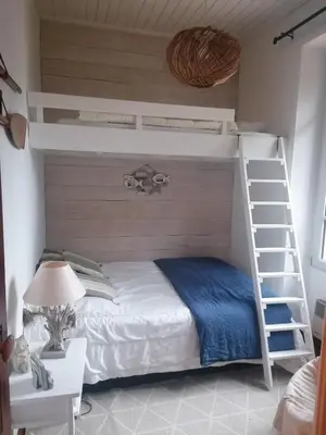 Un ou plusieurs lits dans un hébergement de l'établissement 700m de la plage des Dames - Maison pour 9