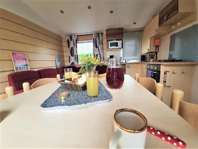 Cuisine ou kitchenette dans l'établissement Camping la Plage