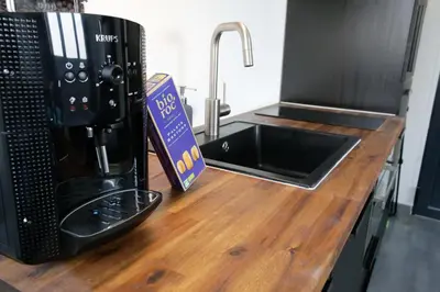 Cuisine ou kitchenette dans l'établissement Urban'appart