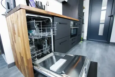 Cuisine ou kitchenette dans l'établissement Urban'appart