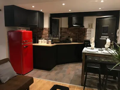 Cuisine ou kitchenette dans l'établissement Les machines de Jules, hyper centre
