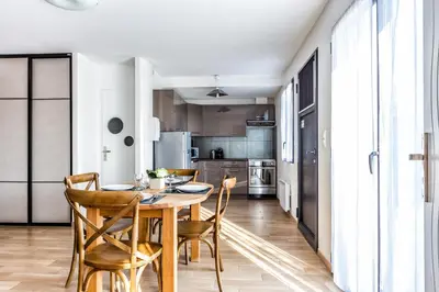 Cuisine ou kitchenette dans l'établissement Résid'Spa Loire & Sèvre