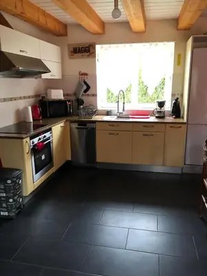 Cuisine ou kitchenette dans l'établissement Gite les Camélias