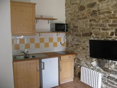 Cuisine ou kitchenette dans l'établissement Domaine du Bel Air