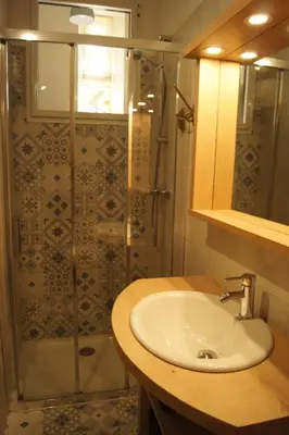 Salle de bains dans l'établissement Au calme dans la campagne du Haut Anjou