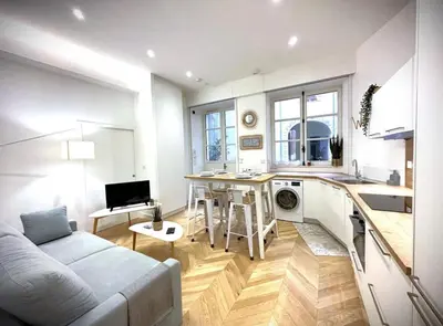 Cuisine ou kitchenette dans l'établissement Hypercentre Appart 2 à 4 pers, Calme & Cosy avec Terrasse Privée