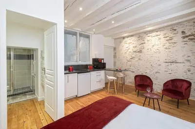 Cuisine ou kitchenette dans l'établissement Hypercentre Calme et Ccosy Impasse Saint Julien, 1er étage