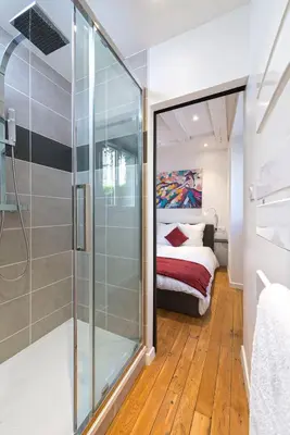 Un ou plusieurs lits dans un hébergement de l'établissement Hypercentre Calme et Cosy, Impasse Saint Julien, 2eme étage