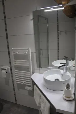 Salle de bains dans l'établissement Chambres d'hôtes Logis Charrier Le Petit Bignon