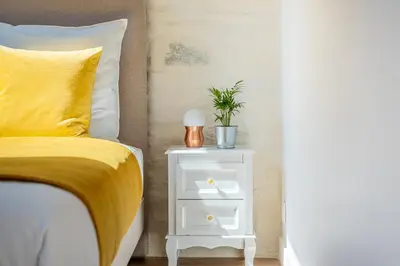 Un ou plusieurs lits dans un hébergement de l'établissement Marc's Flat - Calm & Cosy