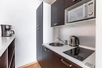 Cuisine ou kitchenette dans l'établissement Appart'City Classic Nantes - Carquefou
