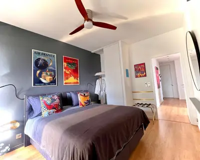 Un ou plusieurs lits dans un hébergement de l'établissement Chambre D'hôtes sur Île de Nantes