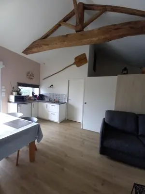 Cuisine ou kitchenette dans l'établissement Gîte la petite maison