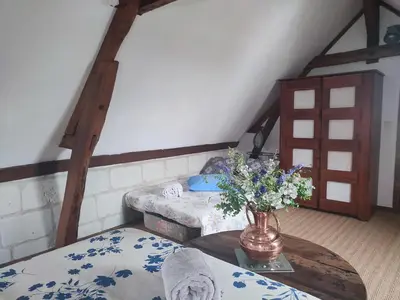 Un ou plusieurs lits dans un hébergement de l'établissement Gîte Dagueloire