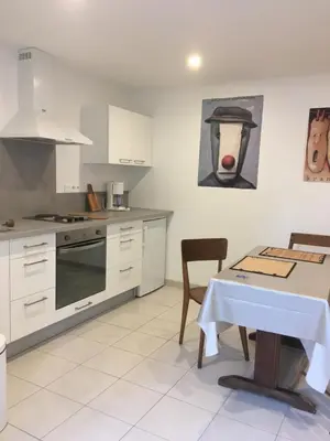 Cuisine ou kitchenette dans l'établissement Le bord de Loire