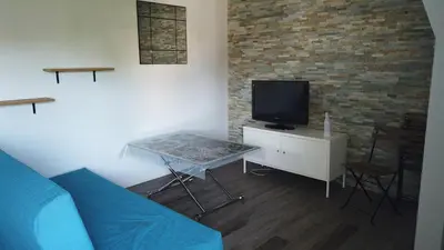 Télévision ou salle de divertissement dans l'établissement Appartement cosy à quelques mètres de la plage