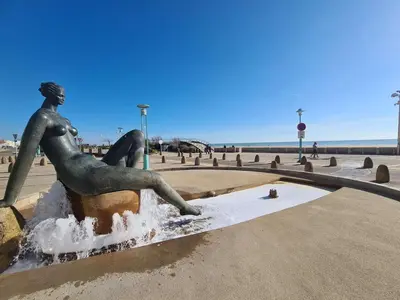 Vue générale sur la mer ou vue sur la mer prise depuis l'appartement