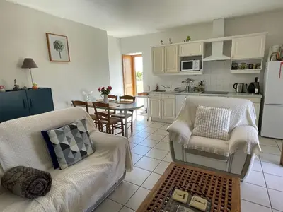 Cuisine ou kitchenette dans l'établissement Gîte confortable au cœur des vignes avec terrasse, vélos, WiFi et équipements bébé à 17 km de Nantes - FR-1-306-808