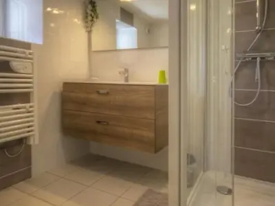 Salle de bains dans l'établissement Gîte à proximité de la Loire avec Wi-Fi et équipement bébé - FR-1-306-814