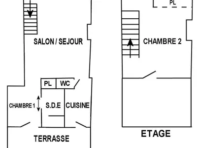 Plan de l'établissement Maison rénovée avec jardin près du Canal de Nantes à Brest, idéale pour pêche et escapades nature - FR-1-306-870